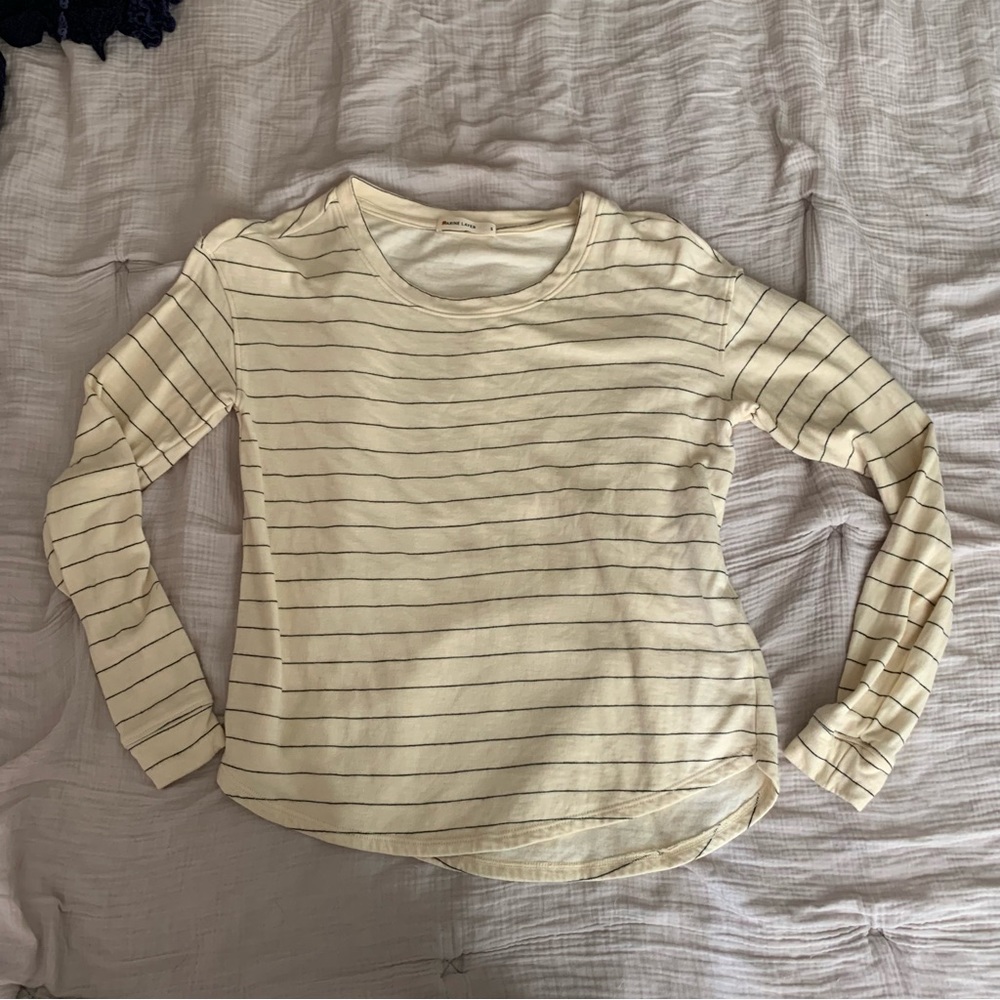 ☀️ Marine layer cream stripe long sleeve shirt